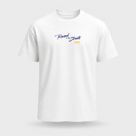 Raised in the streets tee | White